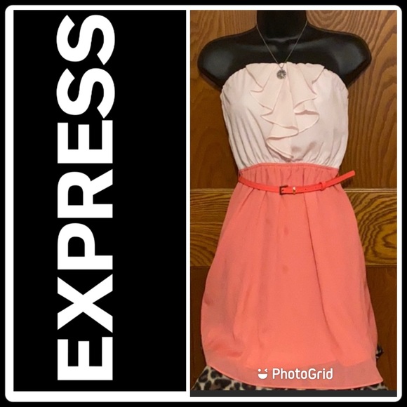 Express Dresses & Skirts - EXPRESS Pink belted Dress